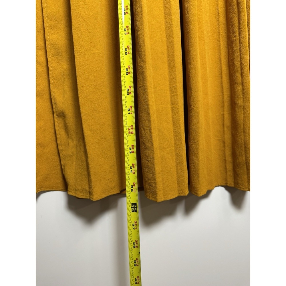 TOPSHOP  Yellow Pleated Midi/Maxi Skirt Women's‎ UK 10 US M - Picture 9 of 10
